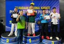 Kejurnas Karate 2026 Bandung, FORKI Jatim Bawa Pulang 3 Medali