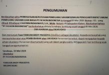 PT Fichon Indonesia Dinyatakan Bubar